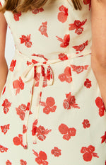 Rennie Red Noel Floral Printed Mini Dress Image