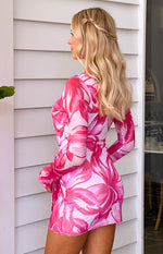 Florenta Pink Floral Mini Dress Image