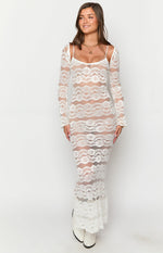 Rey White Lace Maxi Dress And Bolero Image