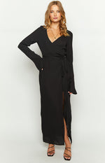 Reyna Black Long Sleeve Maxi Dress Image