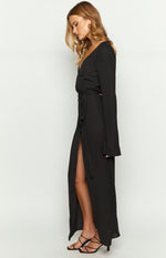 Reyna Black Long Sleeve Maxi Dress Image