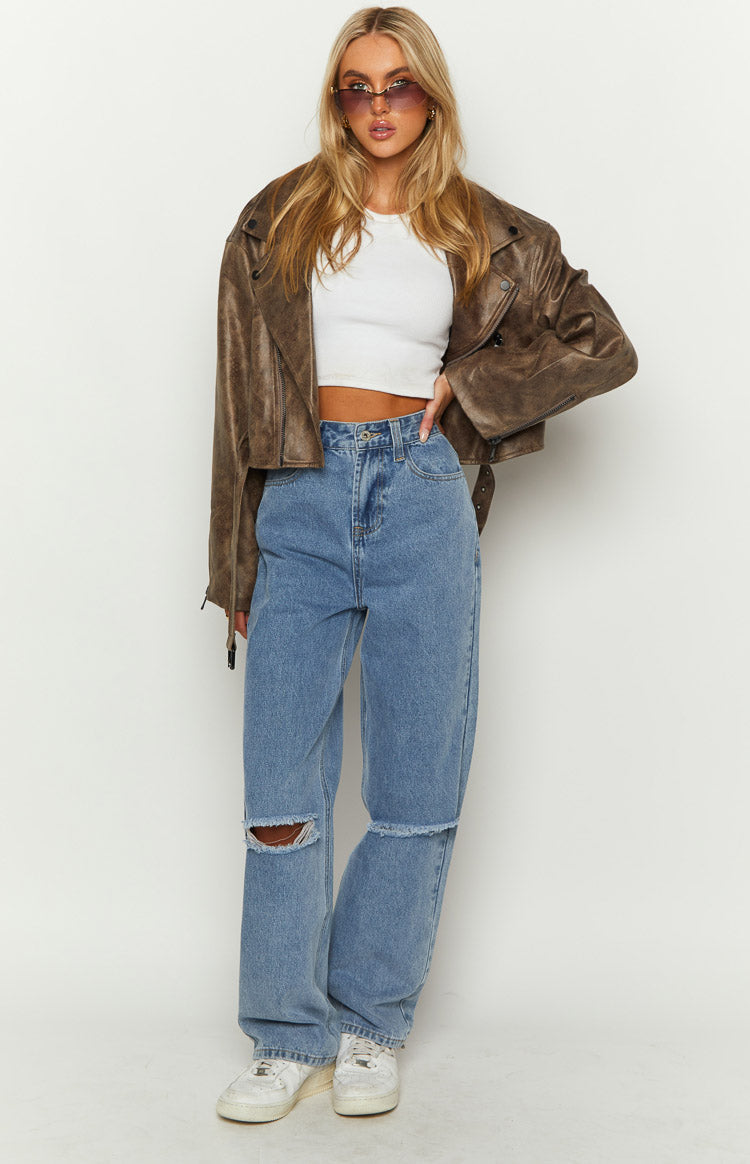 Robin Mid Blue Wide Leg Denim Jeans Image