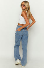 Robin Mid Blue Wide Leg Denim Jeans Image