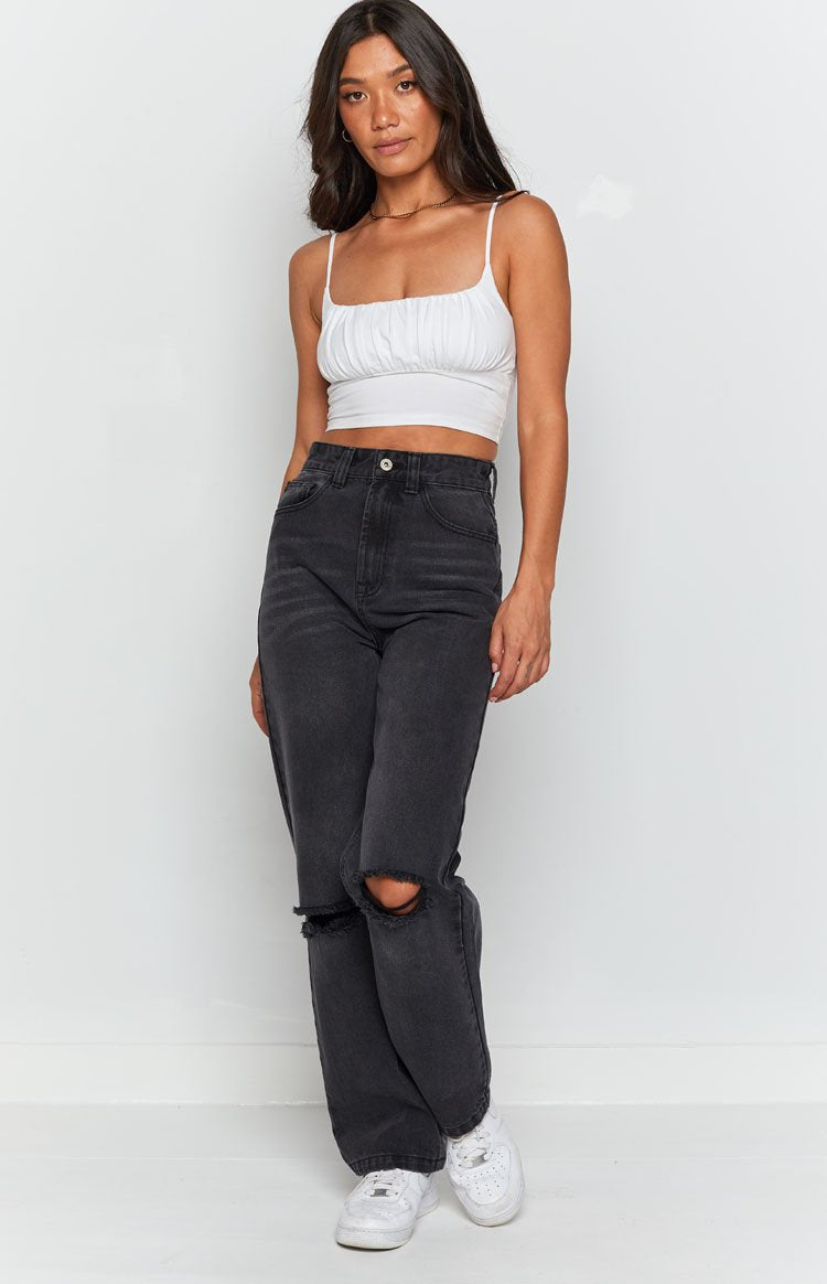 Robin Wide Leg Jeans Black Wash Image