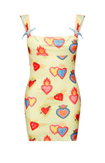 Romeo Yellow Print Mini Dress Image