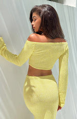 Romie Yellow Knit Long Sleeve Top Image