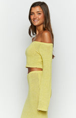 Romie Yellow Knit Long Sleeve Top Image