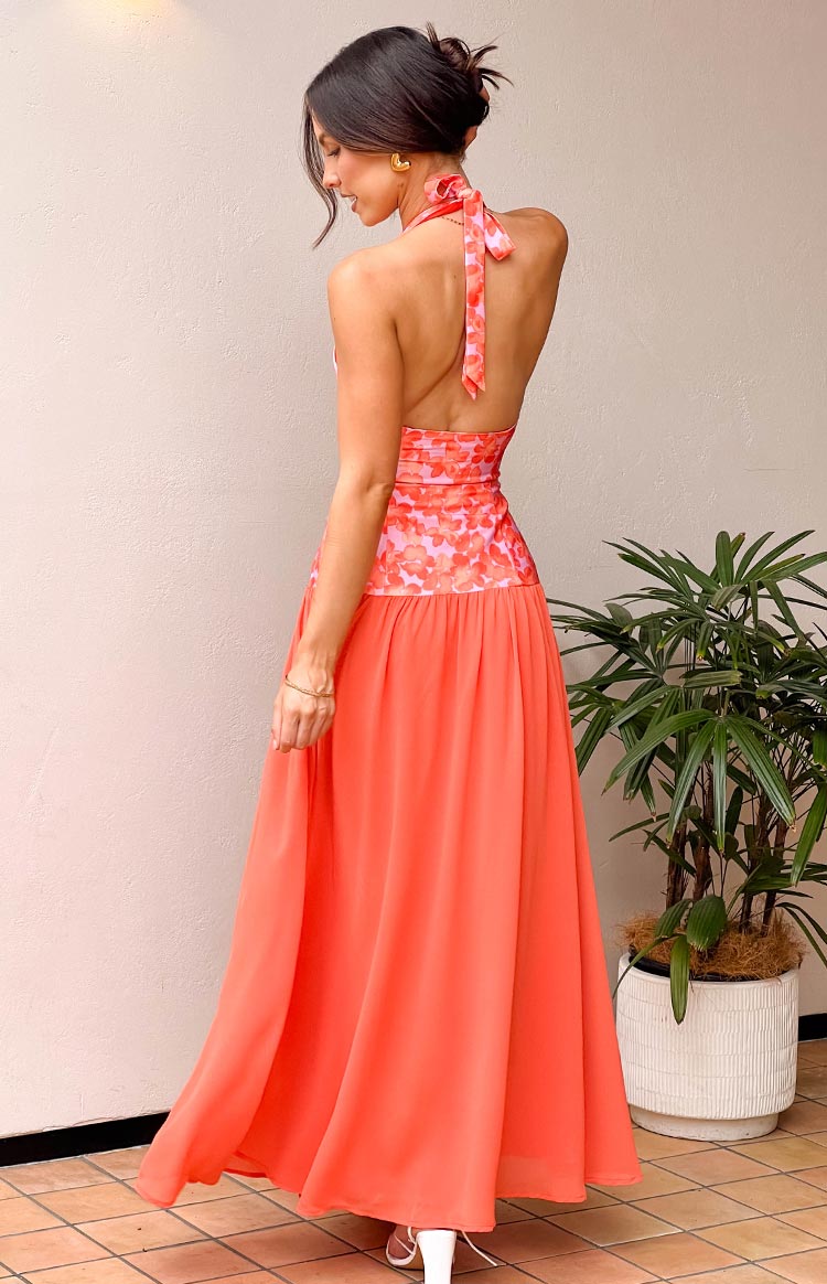 Roxanne Orange Floral Maxi Dress Image