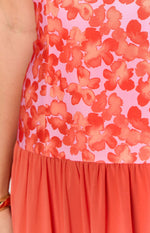 Roxanne Orange Floral Maxi Dress Image