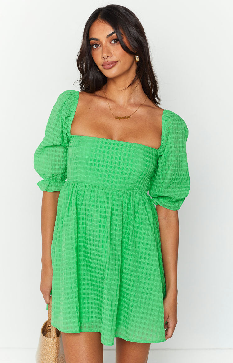 Rubi Green Babydoll Mini Dress Image