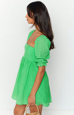 Rubi Green Babydoll Mini Dress Image