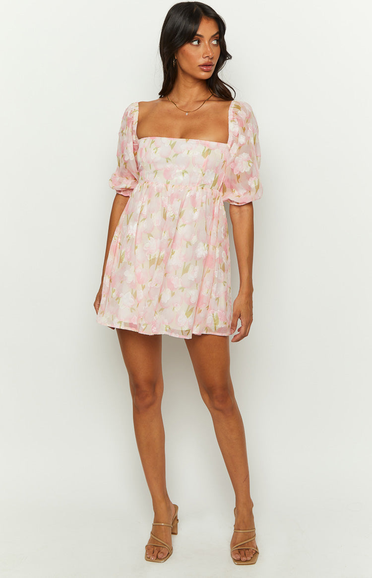 Rubi Pink Floral Babydoll Mini Dress Image