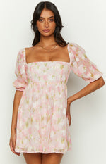 Rubi Pink Floral Babydoll Mini Dress Image