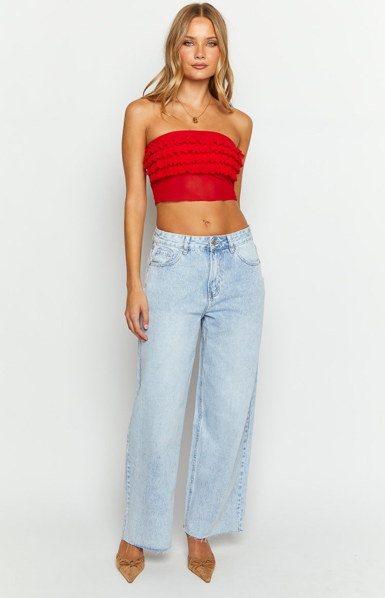 Rumba Rouge Red Ruffle Tube Top Image