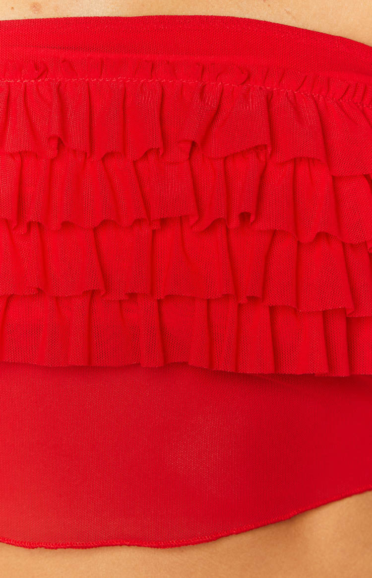 Rumba Rouge Red Ruffle Tube Top Image