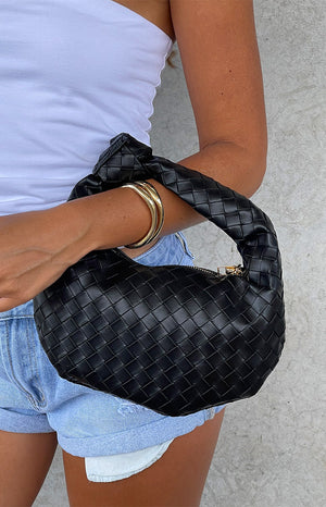 Rylie Black PU Shoulder Bag