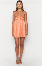 Sammie Orange Satin Mini Dress Image