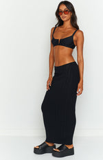 SNDYS Baha Ribbed Skirt Black Image