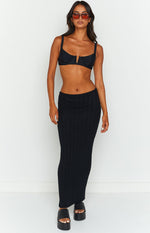 SNDYS Baha Ribbed Skirt Black Image