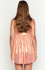 Suzu Orange Metallic Strapless Mini Dress Image