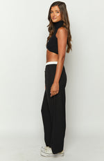 Sable Black Contrast Waistband Pants Image