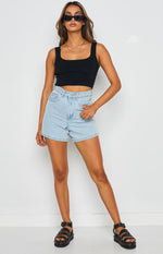 Safia Black Knit Crop Top Image