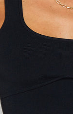 Safia Black Knit Crop Top Image