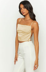 Samantha Backless Yellow Crop Top Image