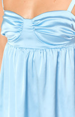 Sammie Blue Satin Mini Dress Image