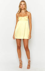 Sammie Yellow Satin Mini Dress Image