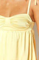 Sammie Yellow Satin Mini Dress Image