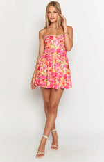 Sam Yellow Floral Pop Mini Dress Image