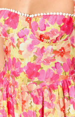 Sam Yellow Floral Pop Mini Dress Image