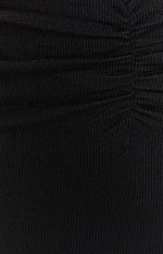 Sara Black Knit Midi Skirt Image