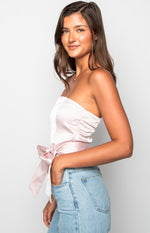 Satin Diva Pink Crop Top Image