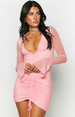 Scripture Pink Mesh Mini Dress Image