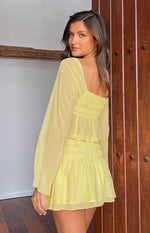 Sean Yellow Chiffon Mini Skirt Image