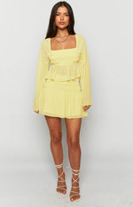 Sean Yellow Chiffon Mini Skirt Image