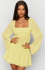 Sean Yellow Chiffon Mini Skirt Image