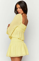 Sean Yellow Chiffon Mini Skirt Image