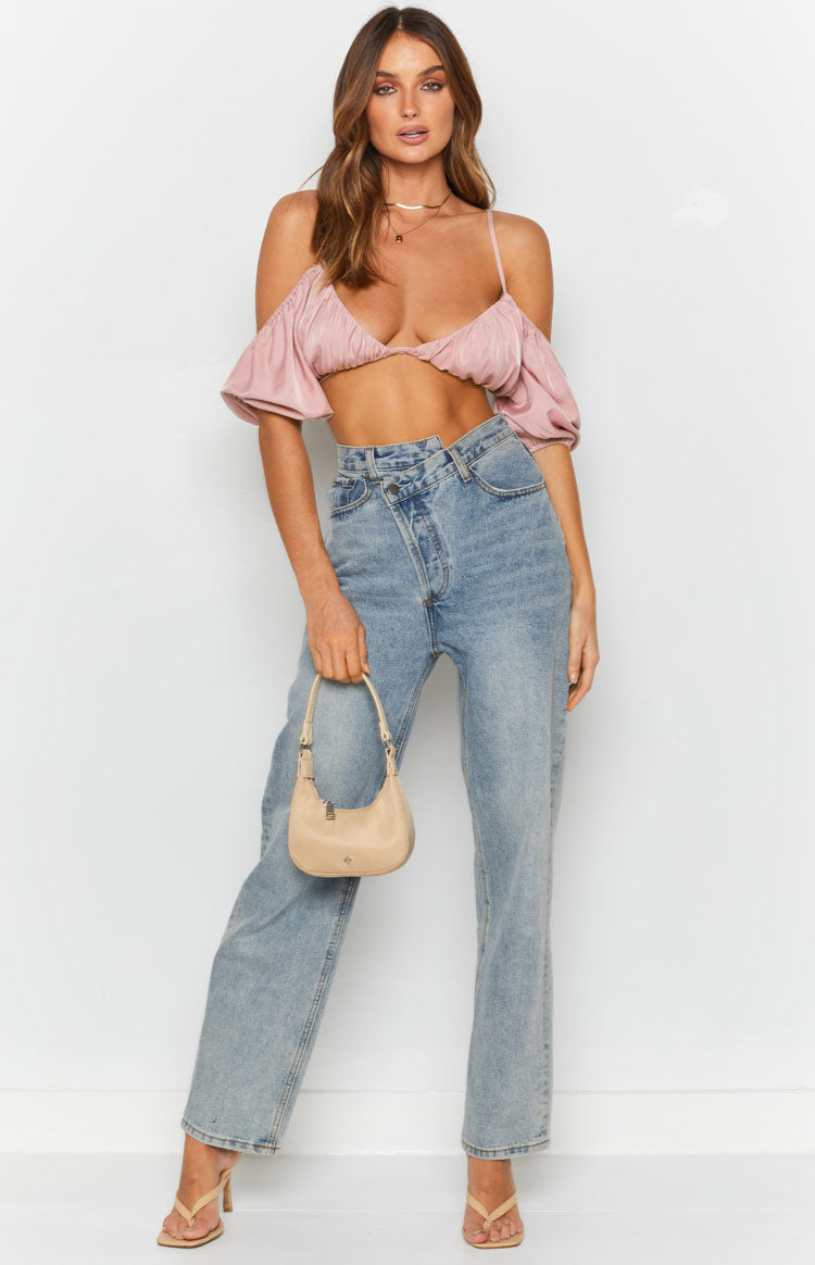 Selbie Puff Sleeve Top Pink Image