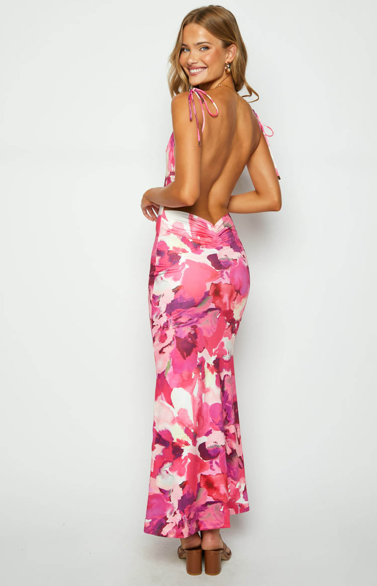 Selena Pink Print Maxi Dress Image