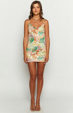 Seleni Tropical Print Mini Dress Image