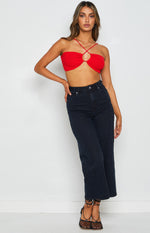 Seoul Red Halter Crop Top Image