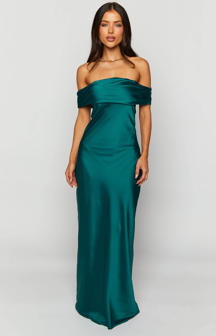 Seraphina Teal Off The Shoulder Maxi Dress Image