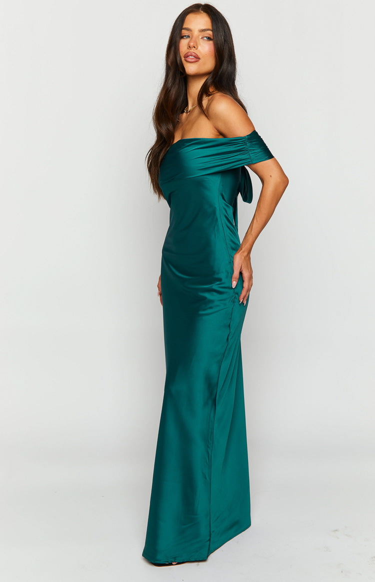 Seraphina Teal Off The Shoulder Maxi Dress Image