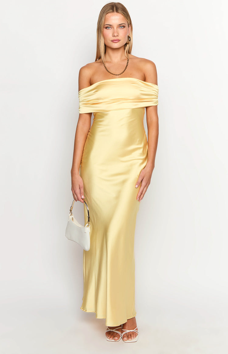 Seraphina Yellow Off The Shoulder Maxi Dress Image