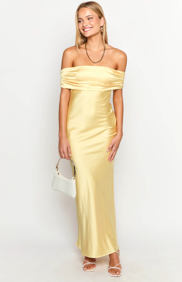 Seraphina Yellow Off The Shoulder Maxi Dress Image