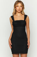 Sierra Black Mesh Mini Dress Image