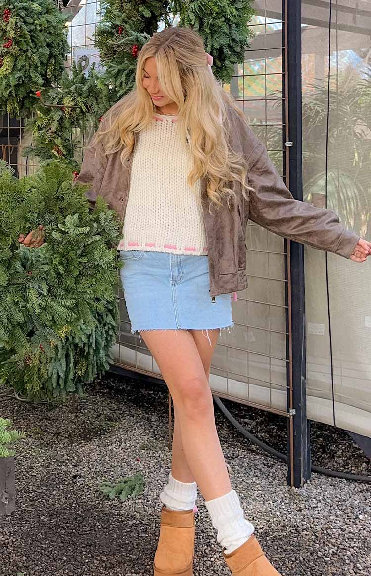 Siletto Denim Low Rise Mini Skirt Image